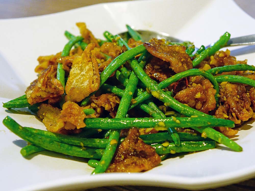 豆角炒肉片